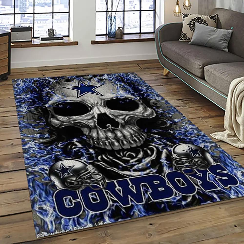 Nfl dallas cowboy football team logo sport carpet rectangle area rug for living room dc70 Rectangle Rug