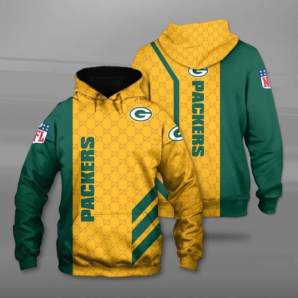 Nfl green bay packers gucci pattern men and women 3d full printing hoodie Hoodie 3D