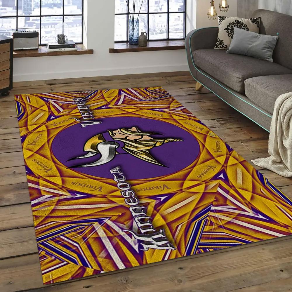 Nfl minnesota vikings football team logo rectangle area mv30 Rectangle Rug