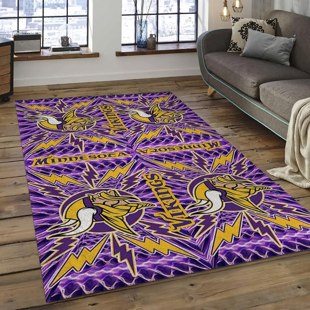 Nfl minnesota vikings football team logo rectangle area mv41 Rectangle Rug