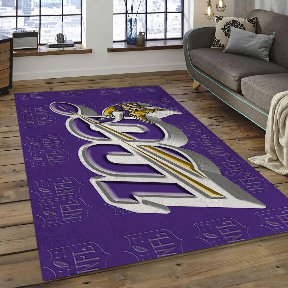 Nfl minnesota vikings football team logo rectangle area mv44 Rectangle Rug