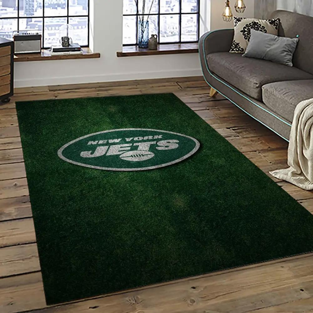 Nfl new york jets football team logo sport carpet rectangle area rug for living room nyj08 Rectangle Rug