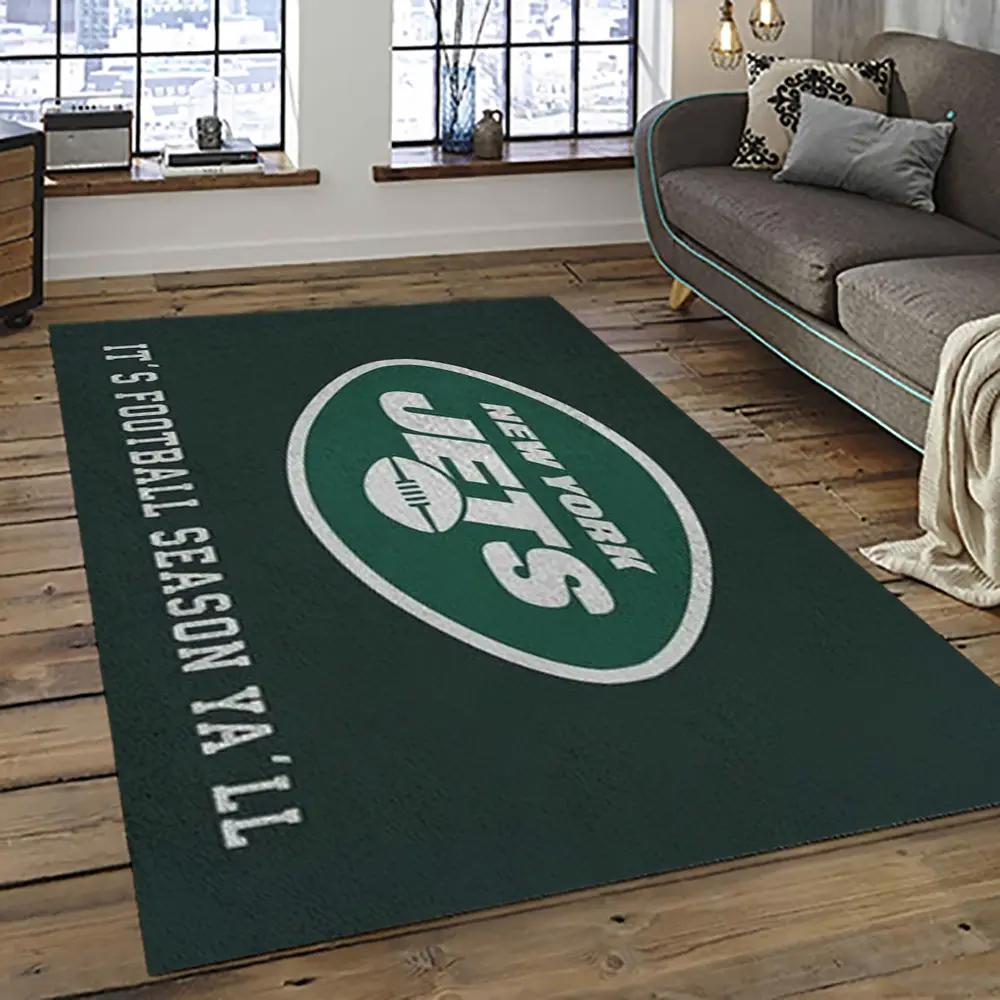 Nfl new york jets football team logo sport carpet rectangle area rug for living room nyj23 Rectangle Rug