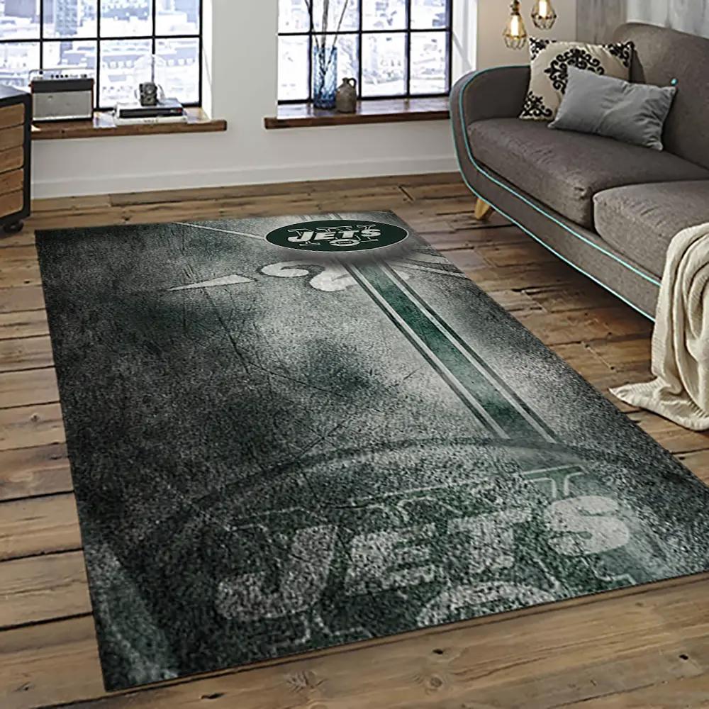Nfl new york jets football team logo sport carpet rectangle area rug for living room nyj49 Rectangle Rug