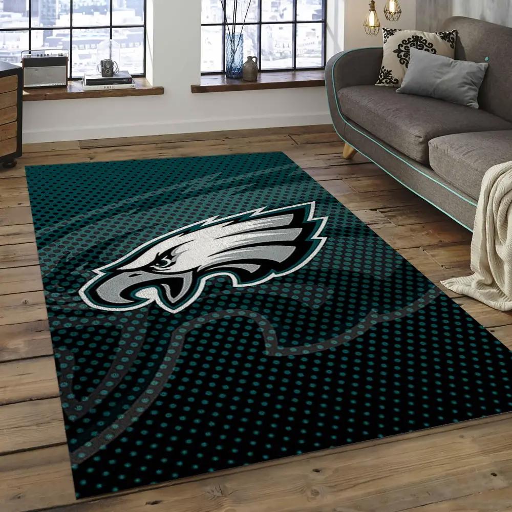 Nfl philadelphia eagles football team logo rectangle area rug pe23 Rectangle Rug