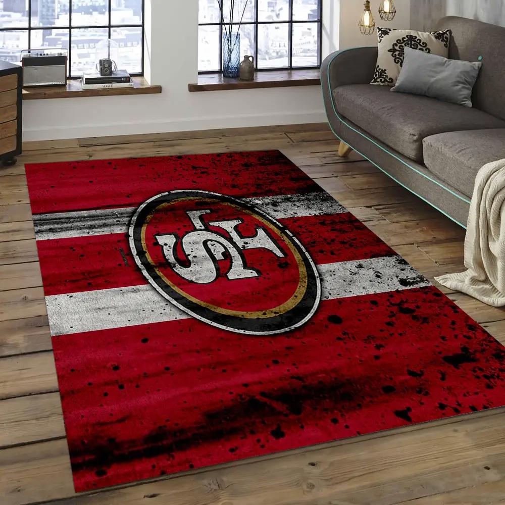 Nfl san francisco 49ers football team logo rectangle area sfs12 Rectangle Rug