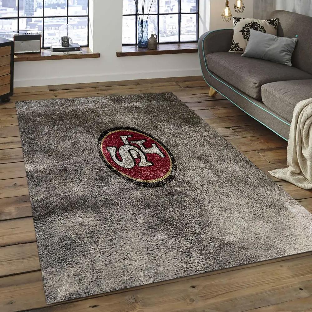 Nfl san francisco 49ers football team logo rectangle area sfs33 Rectangle Rug