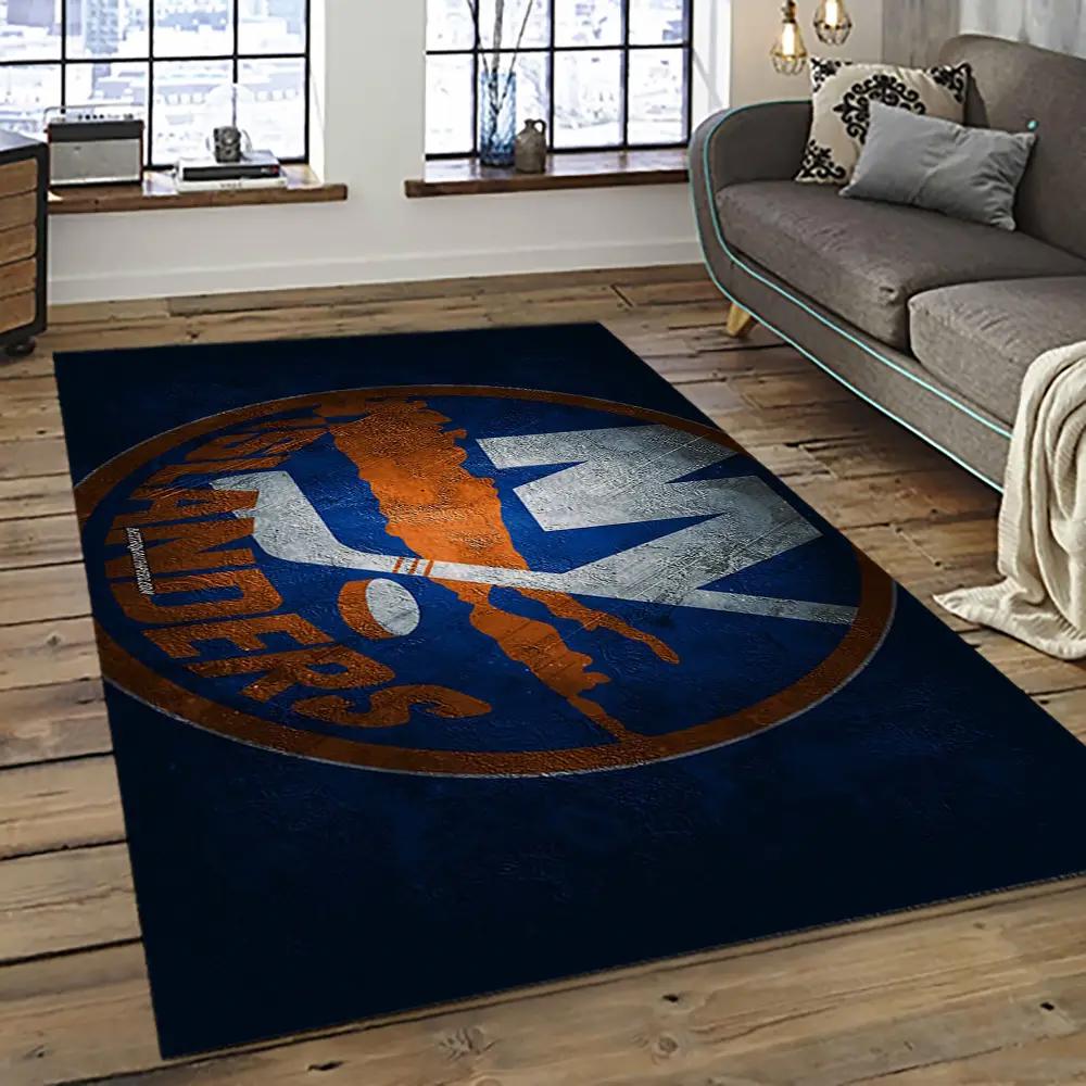 Nhl new york islanders hockey team logo sport carpet rectangle area rug for living room nyi101 Rectangle Rug