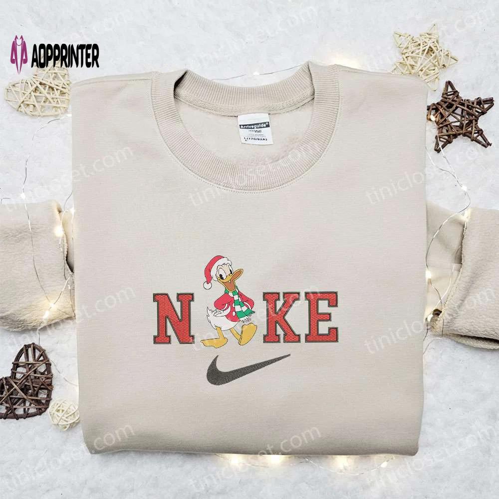 Nike christmas x donald duck laughing embroidered sweatshirt: disney movie shirt best gift ideas Embroidered Shirt