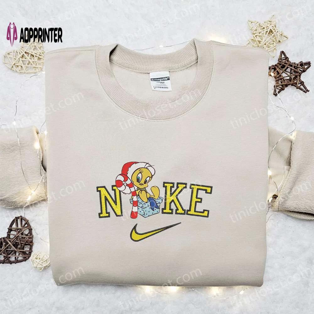 Nike christmas x tweety embroidered sweatshirt movie shirt best gift ideas Embroidered Shirt