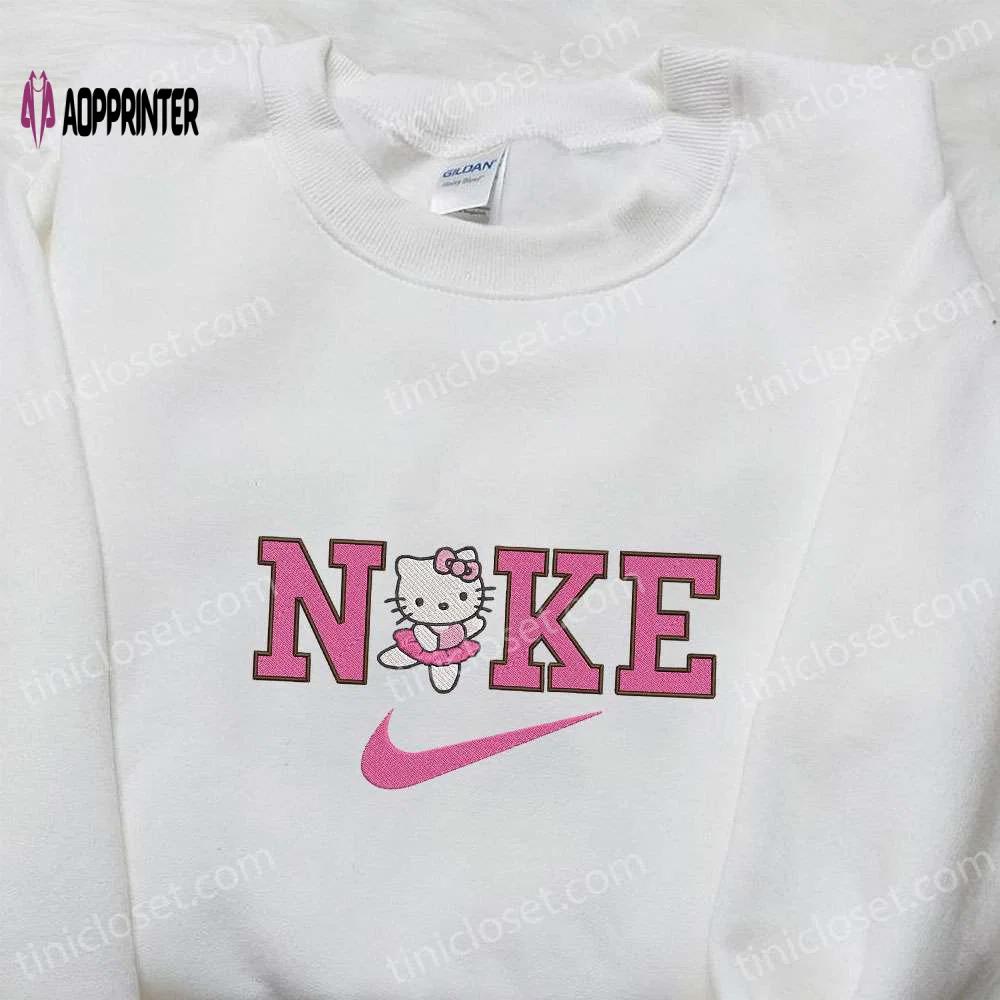 Nike x ballet hello kitty embroidered shirt & hoodie: cute nike-inspired sweatshirt collection Embroidered Shirt