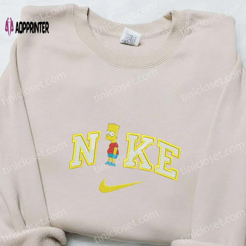 Nike x bart simpson embroidered sweatshirt: the ultimate simpson cartoon inspired hoodie Embroidered Shirt