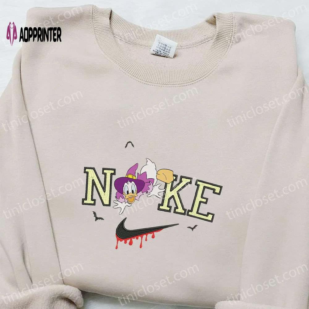 Nike x daisy duck halloween embroidered sweatshirt – disney characters shirt best halloween gift ideas for family Embroidered Shirt