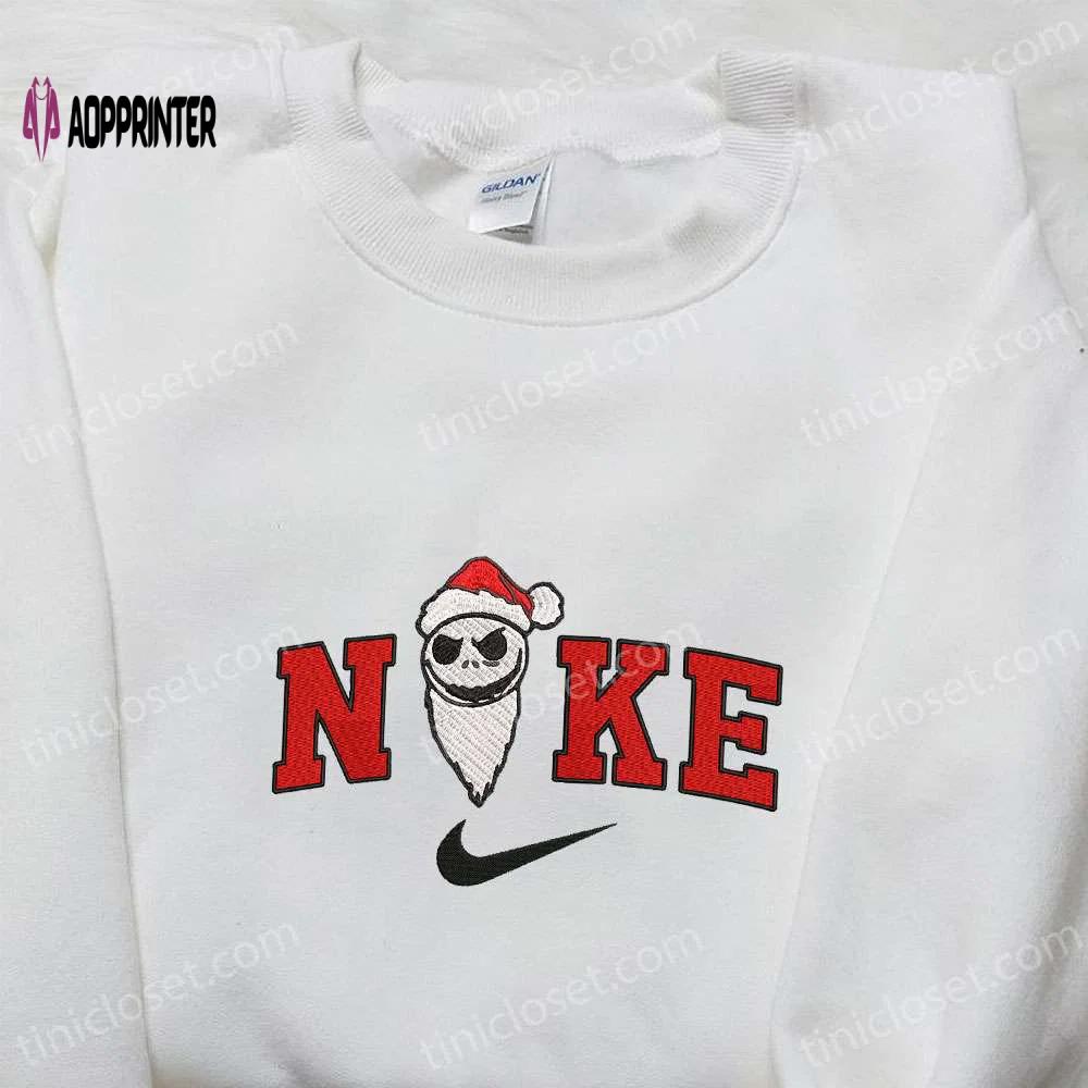 Nike x jack skellington cosplay santa sweatshirt: nightmare before christmas hoodie & t-shirt Embroidered Shirt