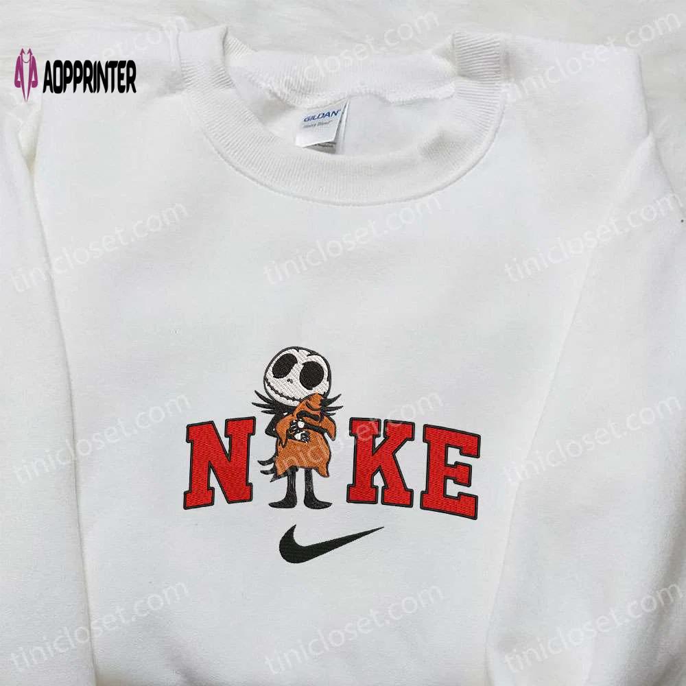 Nike x jack skellington hugs oogie boogie embroidered sweatshirt – nightmare before christmas hoodie & t-shirt Embroidered Shirt