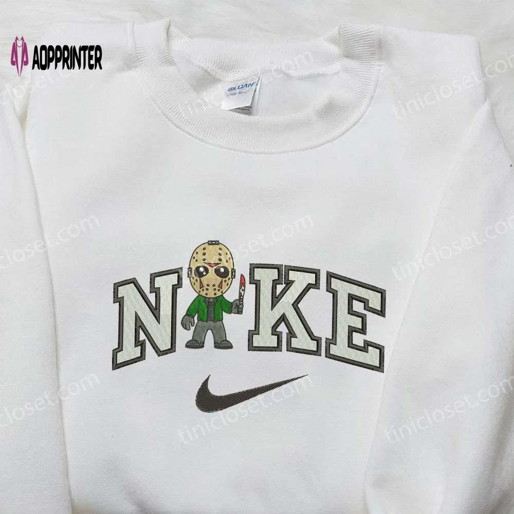 Nike x jason voorhees embroidered shirt – best horror movie halloween gift Embroidered Shirt