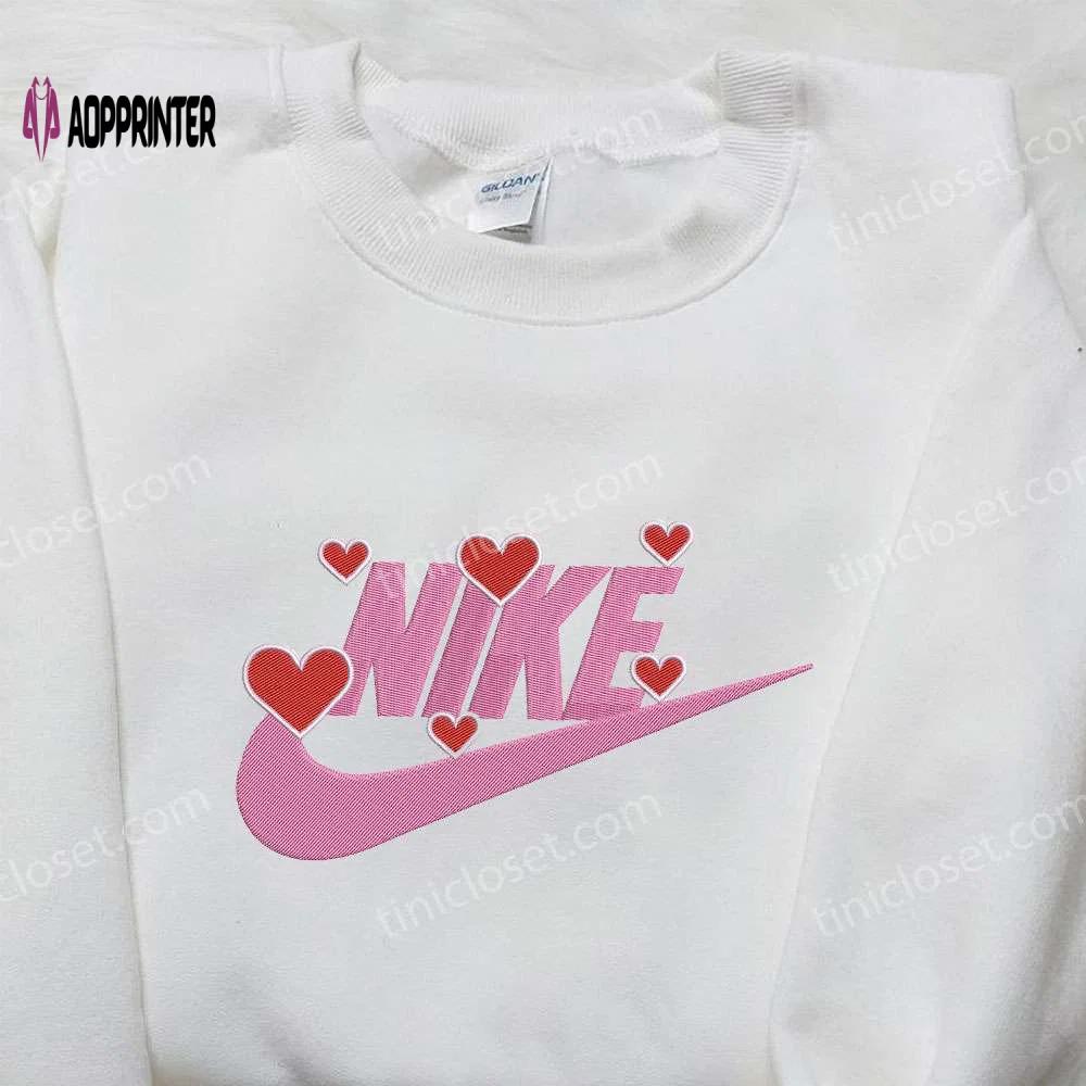 Nike x love hearts embroidered shirt: custom valentine s day gift – best nike embroidered shirt ideas Embroidered Shirt