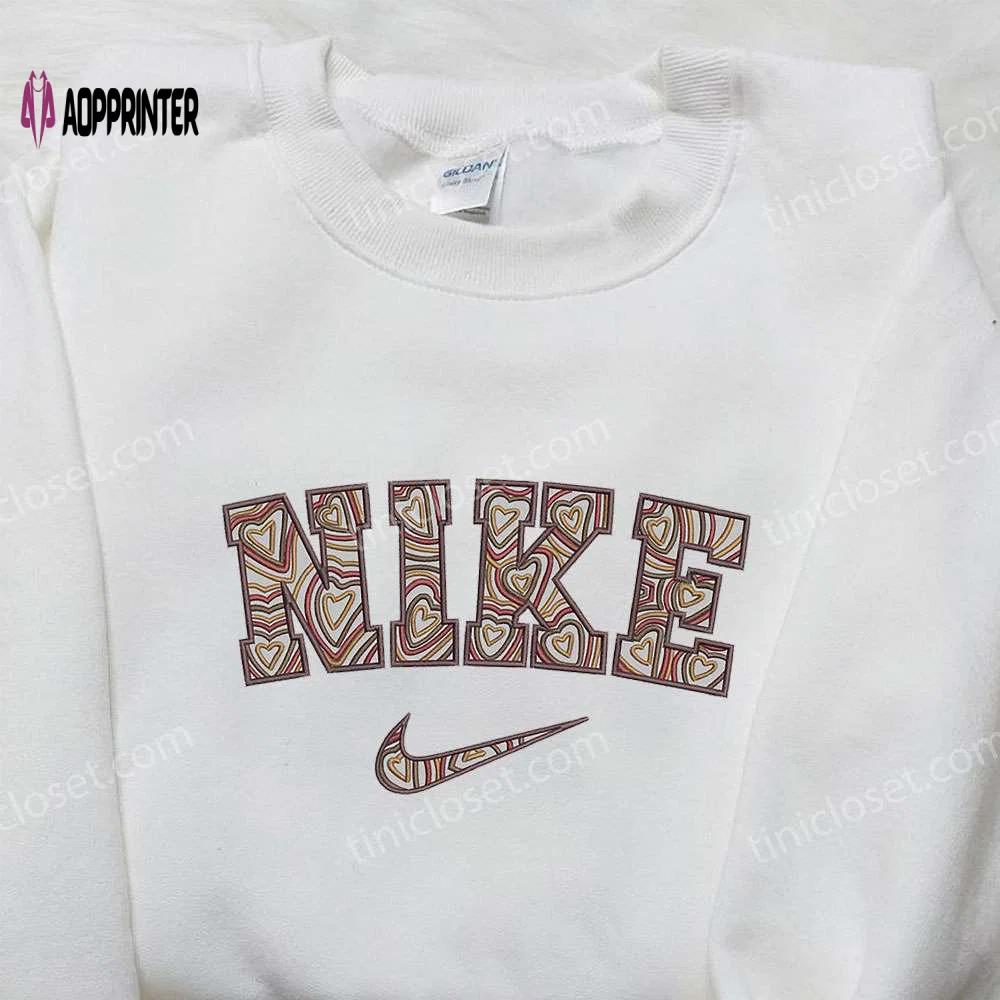 Nike x love pattern embroidered shirt – best valentine s day gift Embroidered Shirt