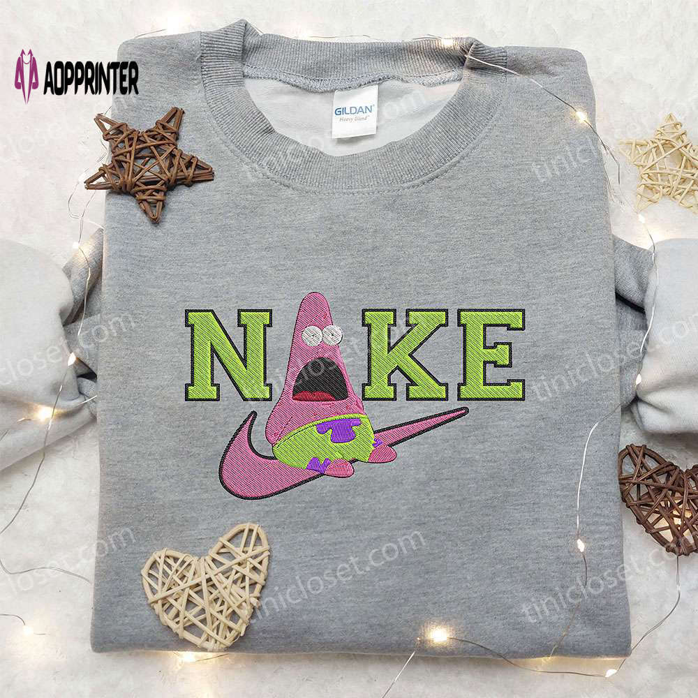 Nike x patrick star & spongebob embroidered sweatshirt & shirt: cartoon & inspired collection Embroidered Shirt