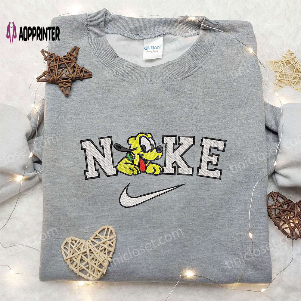 Nike x pluto & mickey mouse embroidered sweatshirt & shirt: disney-inspired & nike branded apparel Embroidered Shirt