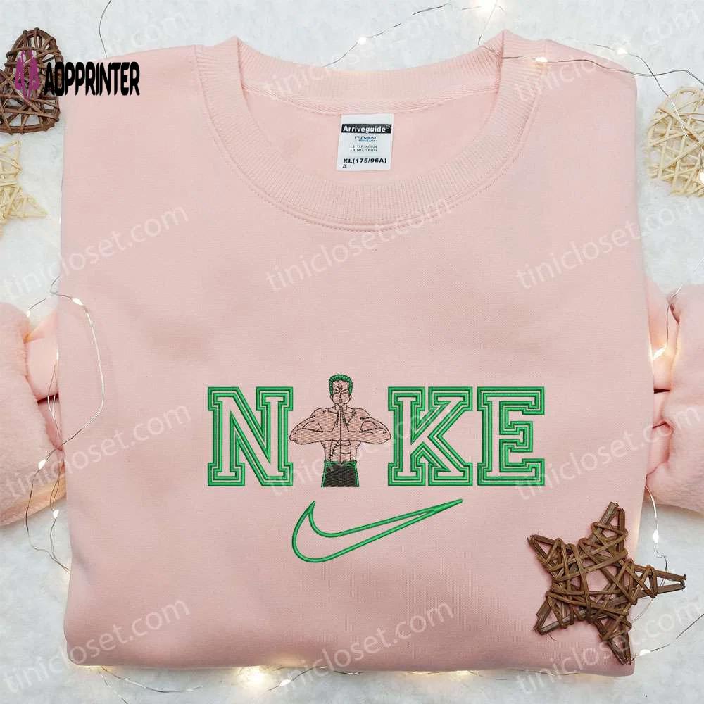 Nike x roronoa zoro anime sweatshirt: one piece embroidered shirt perfect family birthday gift Embroidered Shirt