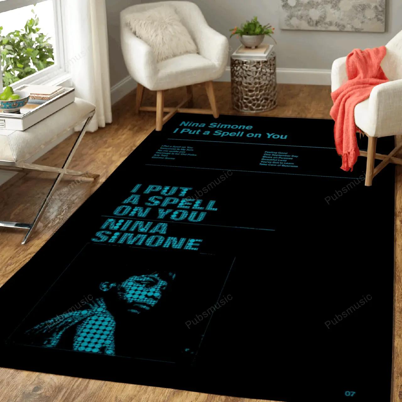 Nina simone i put a spell music album art for fans area rug living room carpet rug regtangle carpet floor decor home decor Rectangle Rug