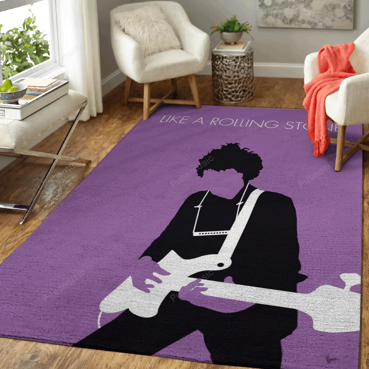No001 my bob dylan minimal music artwork bob dylan lik minimal music artworks art for fans area rug living room carpet Rectangle Rug