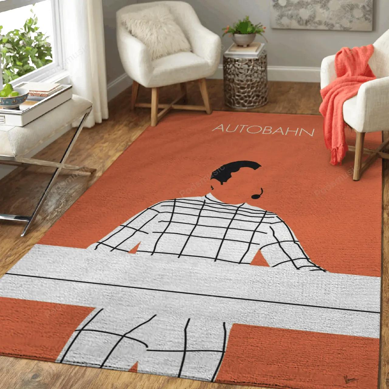 No063 my kraftwerk minimal music artwork autobahn is th minimal music artworks art for fans area rug living room carpet Rectangle Rug