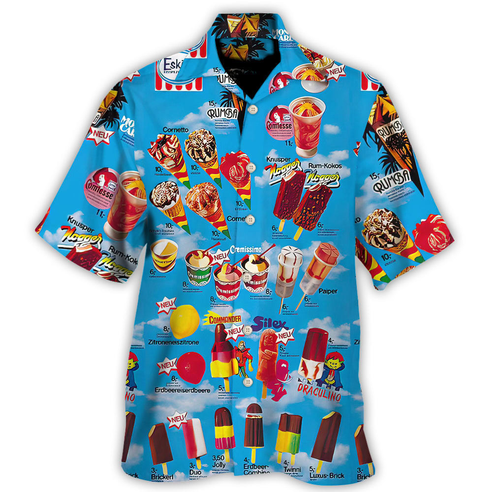 Old ice cream it over nostalgic streets ice cream set 3 - hawaiian shirt Hawaii Shirt Shorts & Flip Flops