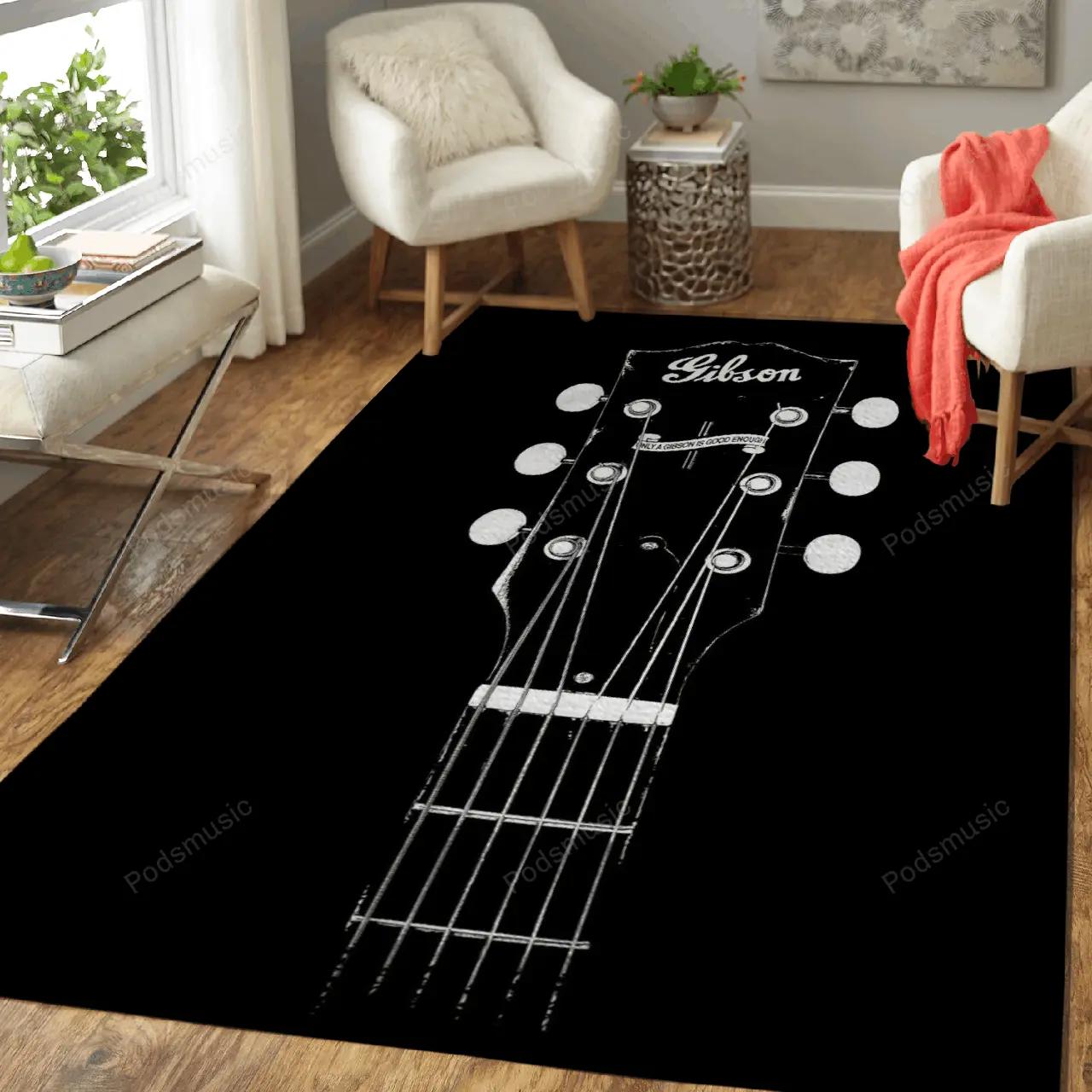 Only a gibson guitars music art for fans area rug living room carpet rug regtangle carpet floor decor home decor Rectangle Rug