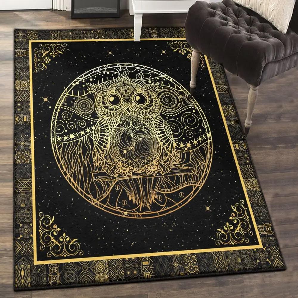 Owl art area rugs for living room, owl rug Rectangle Rug