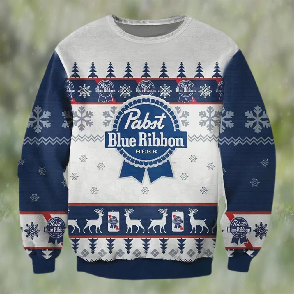 Pabst blue ribbon beer christmas ugly sweater, faux wool sweater, gifts for beer lovers, international beer day, best christmas gifts for 2022 ? prinvity Christmas Ugly Sweater