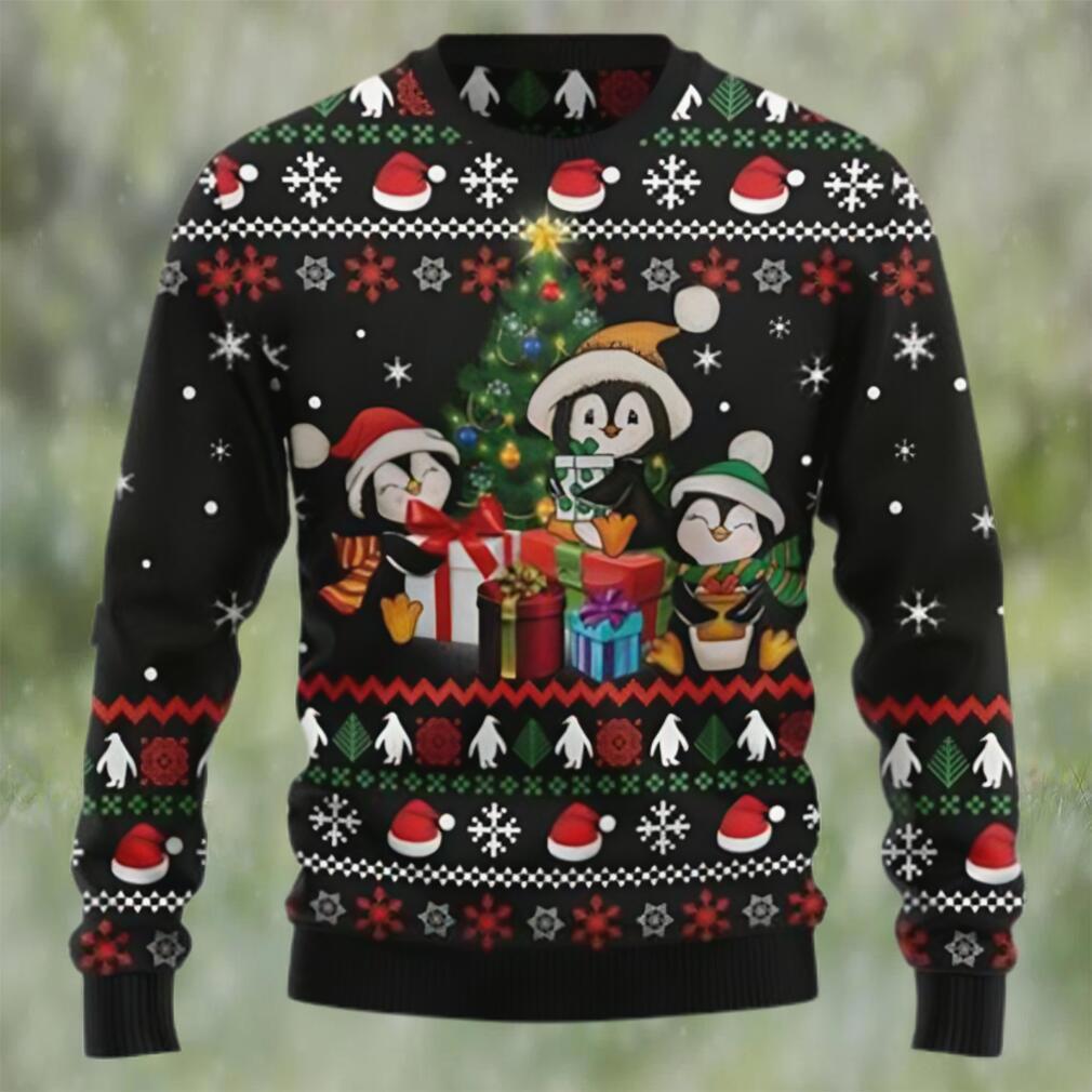 Penguin christmas tree and gift ugly christmas sweater Christmas Ugly Sweater
