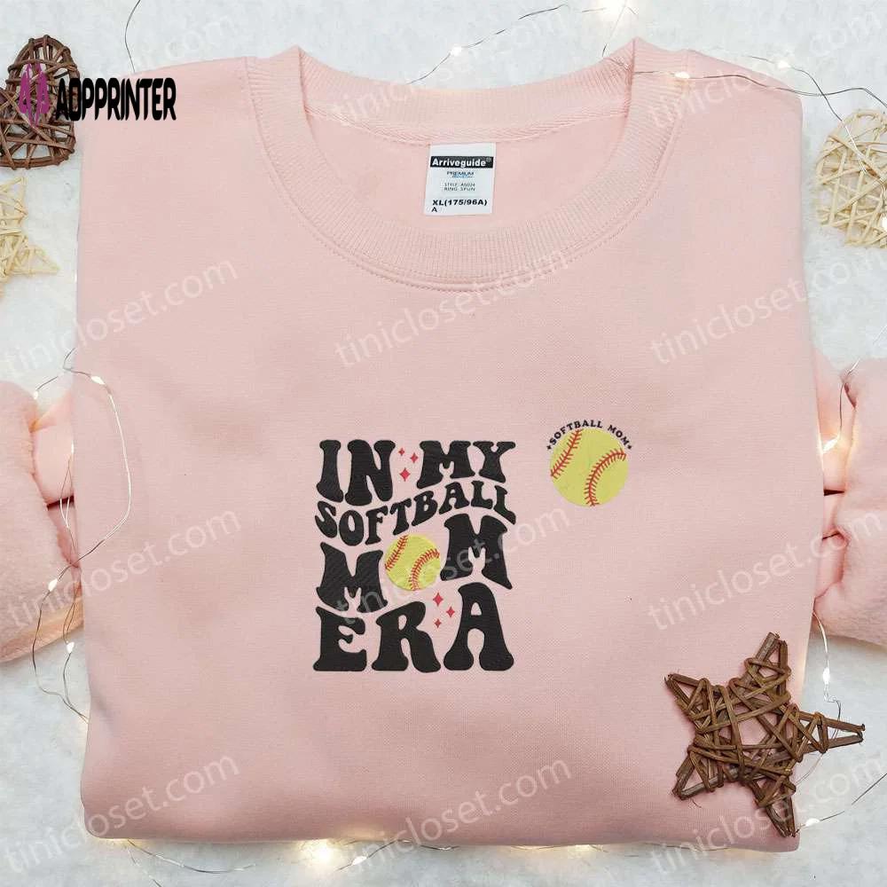 Perfect softball mom gift: embroidered shirt & hoodie for mother s day Embroidered Shirt