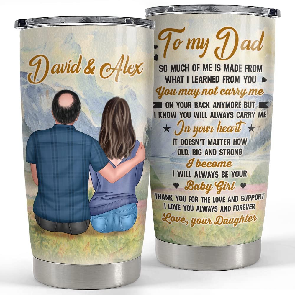 Personalized dad tumbler from daughter thank you best gift for father Personalized Tumbler