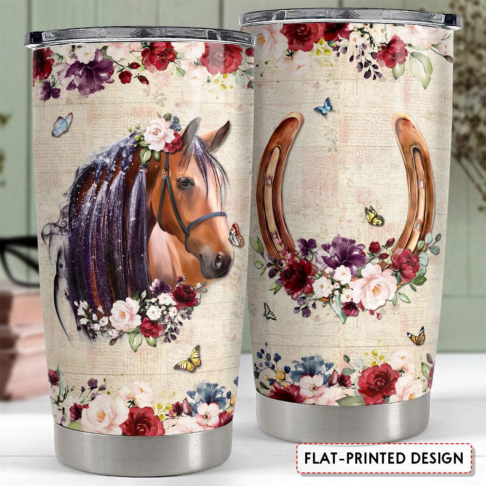 Personalized horse tumbler with customized name vintage style Personalized Tumbler