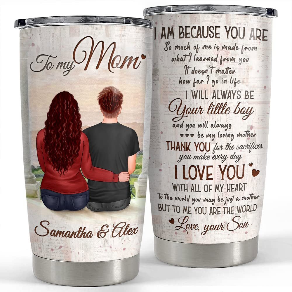 Personalized mother and son tumbler to my mom best customize gift Personalized Tumbler