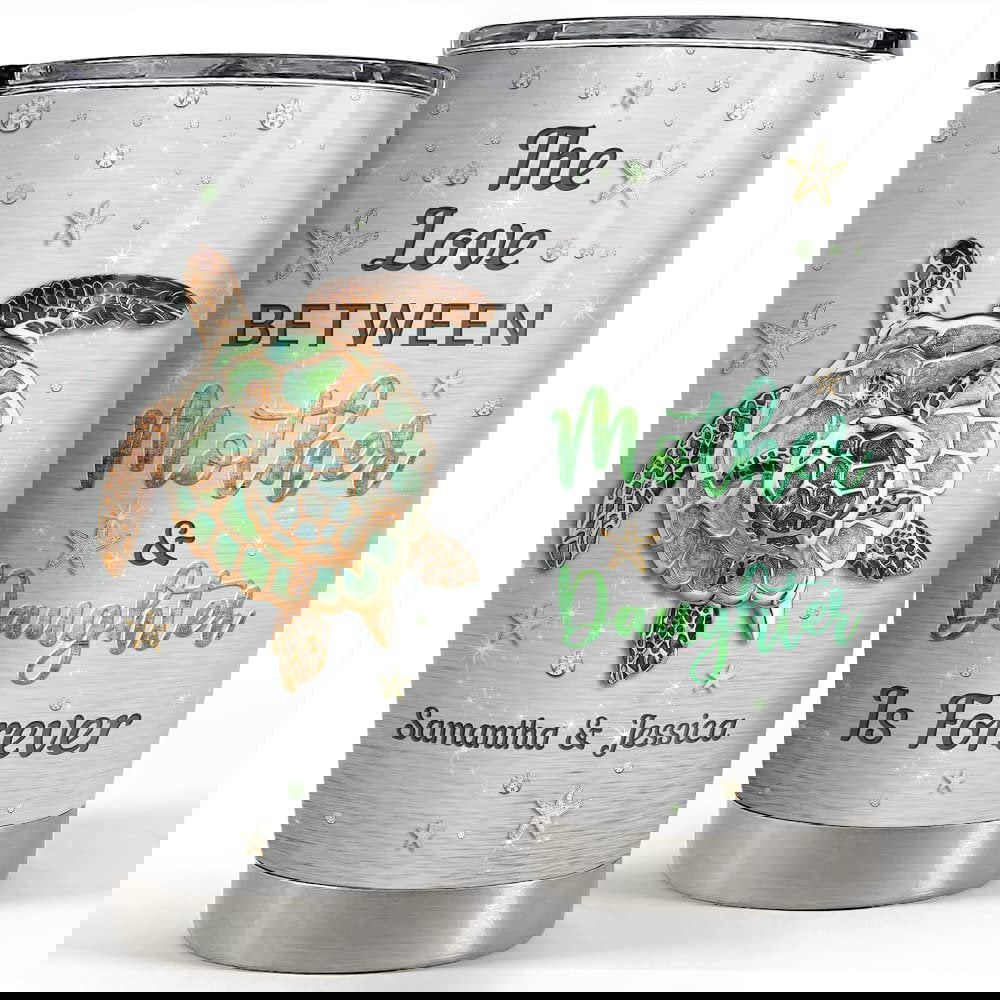 Personalized sea turtle tumbler jewelry mom and daughter family gift Personalized Tumbler