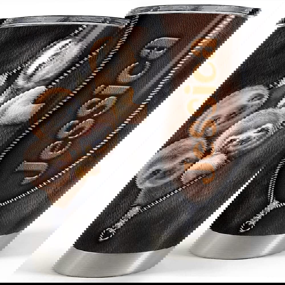 Personalized sloth tumbler lovely sloths leather for animal lover Personalized Tumbler