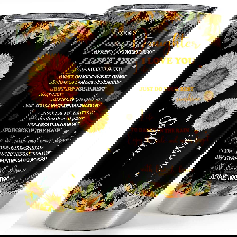 Personalized sunflower daughter gifts tumbler from father mother Personalized Tumbler