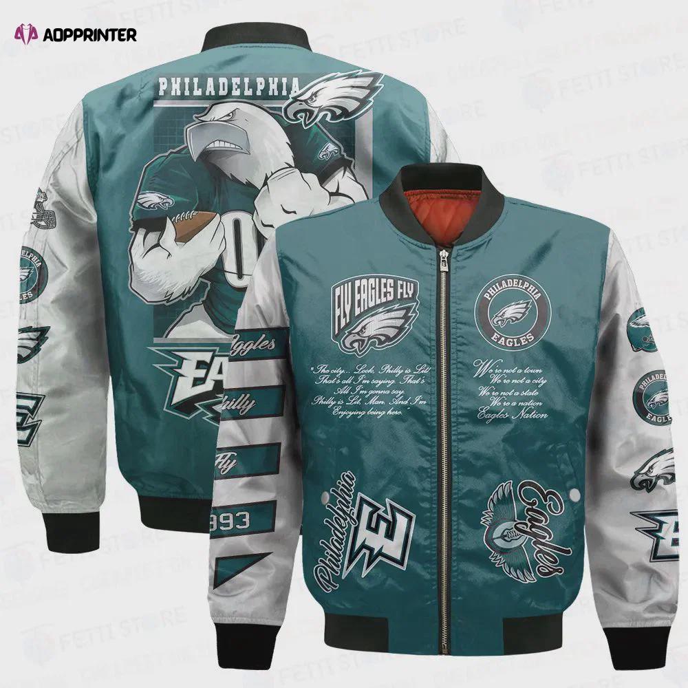 Philadelphia eagles off – white style pattern aop bomber jacket stm Bomber Jacket