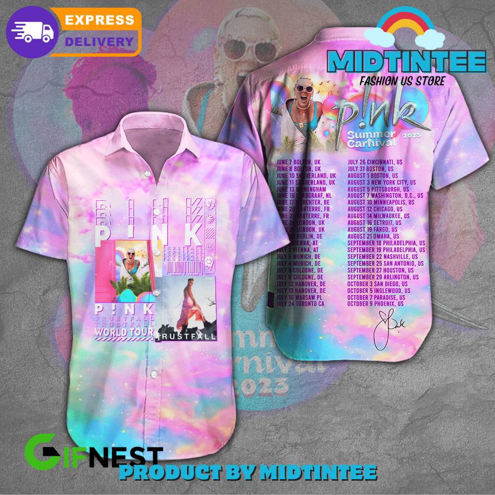 Pink summer carnival tour 2024 world tour hawaiian shirt Hawaii Shirt Shorts & Flip Flops