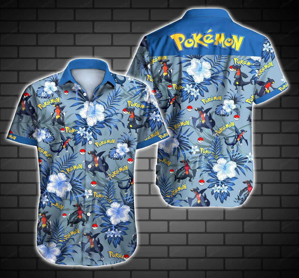 Pokemon garchomp hawaiian shirt Hawaii Shirt Shorts & Flip Flops