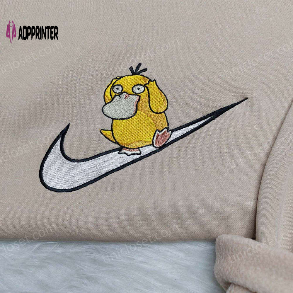 Psyduck x nike embroidered hoodie: best pokemon sweatshirt for anime fans Embroidered Shirt