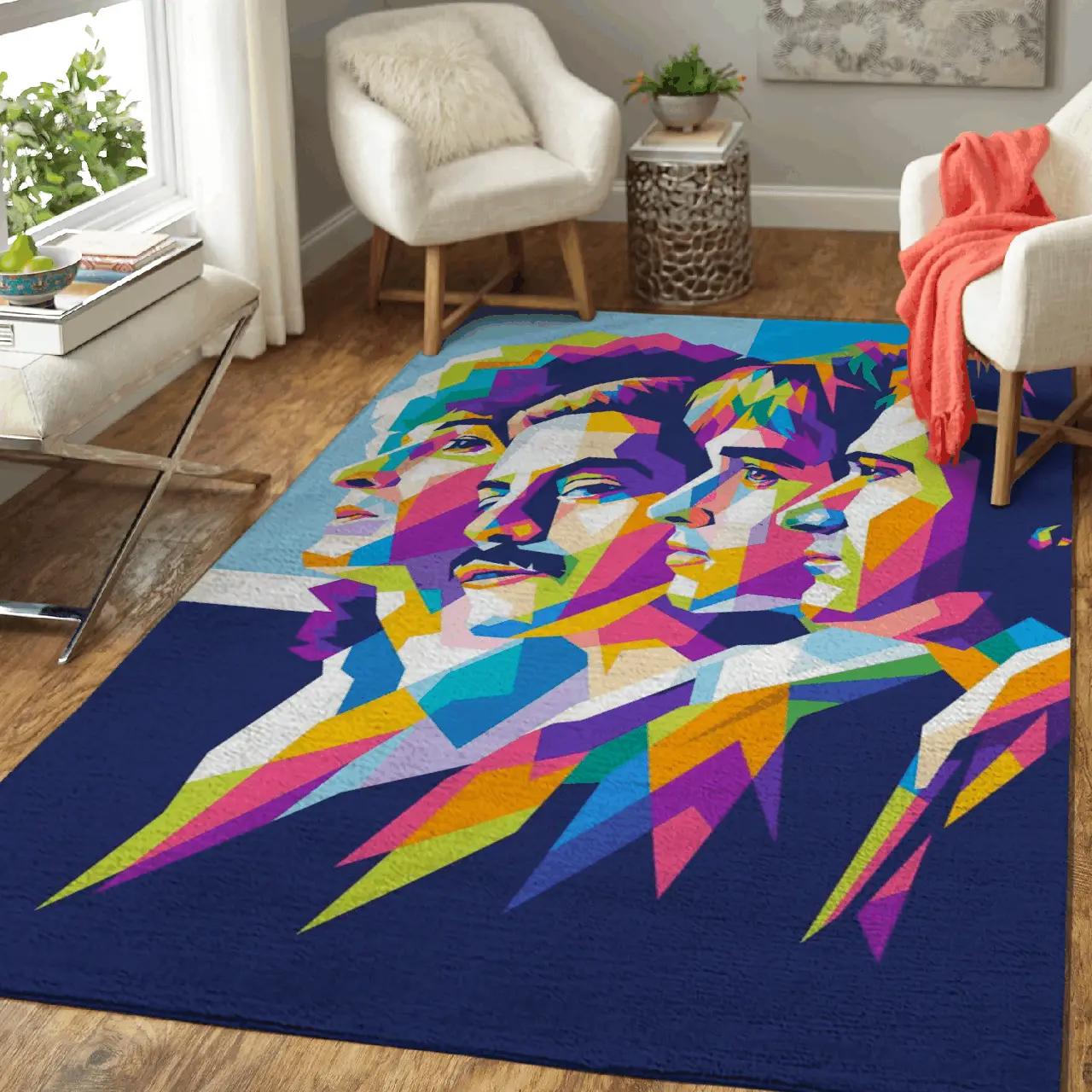 Queen rock band art for you lovers of queen area rug area rug living room carpet rug regtangle carpet floor decor home decor Rectangle Rug