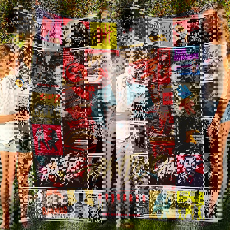 Quentin tarantino inspired fleece blanket, mink sherpa blanket, film director blanket, tarantino blanket, quentin tarantino quilt Quilt Blanket