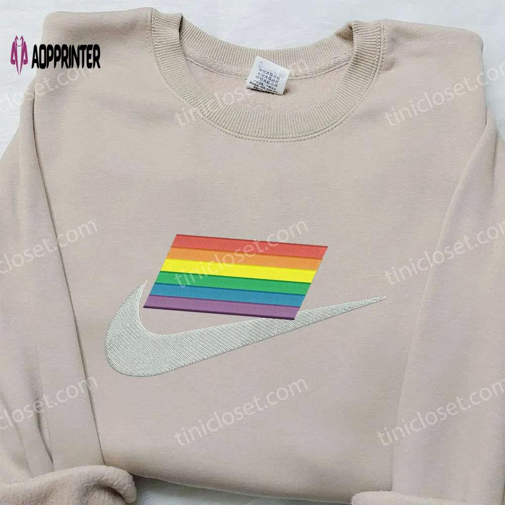 Rainbow x nike embroidered shirt: best nike inspired birthday gift ideas Embroidered Shirt