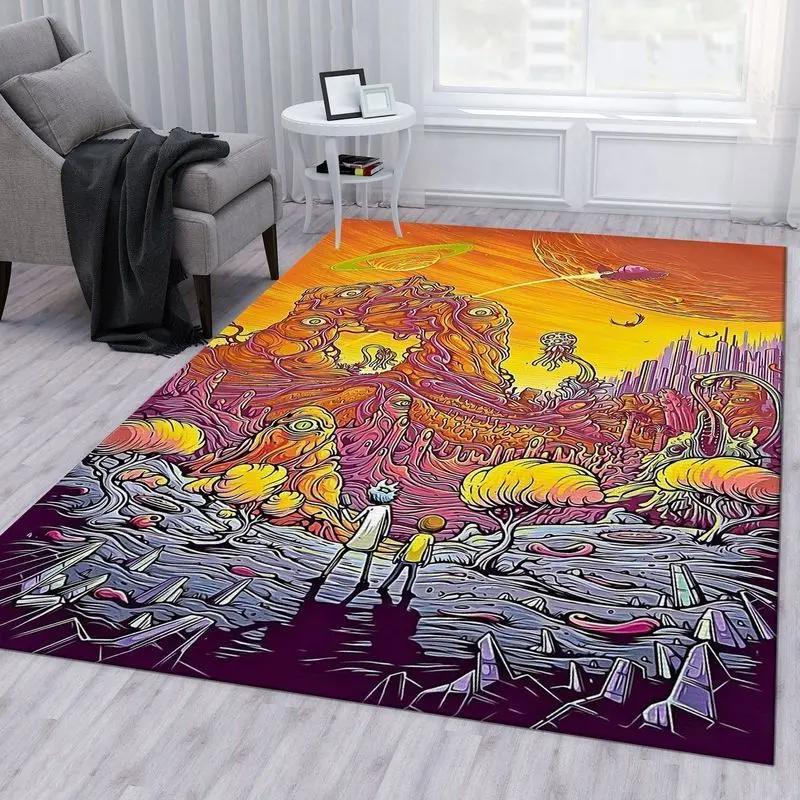 Rick and morty 108 area rug living room and bed room rug rug regtangle carpet floor decor home decor Rectangle Rug