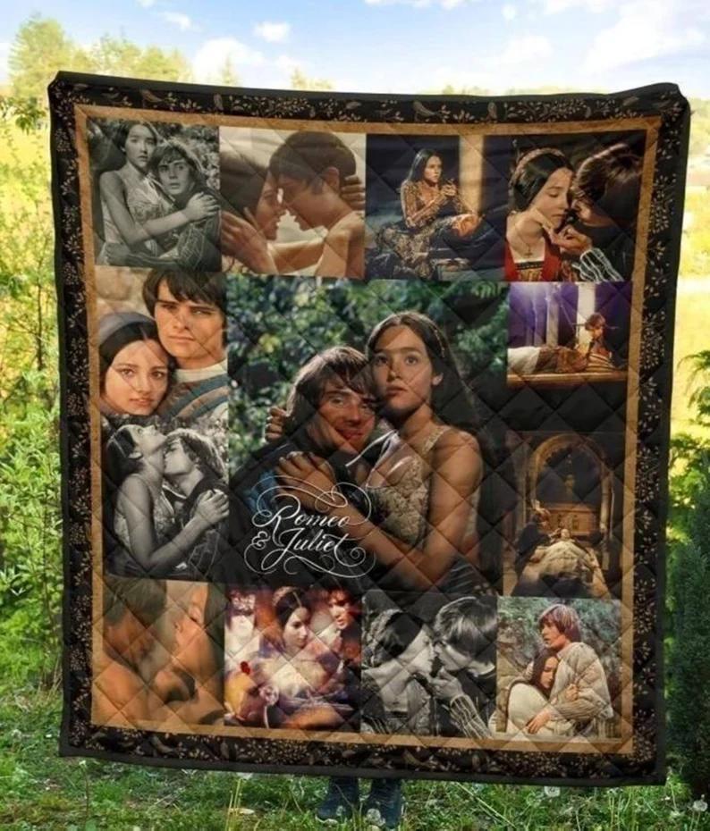 Romeo and juliet fleece blanket, romeo juliet blanket, valentine day gifts, birthday gifts, christmas gifts, gifts for her for him Quilt Blanket