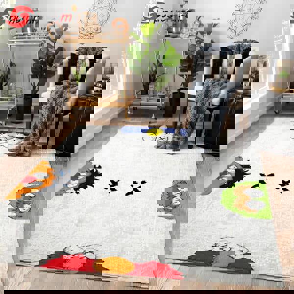 Rugs in living room and bedroom - Kaws x sesame street characters kwas rug home decor - rugs Rectangle Rug